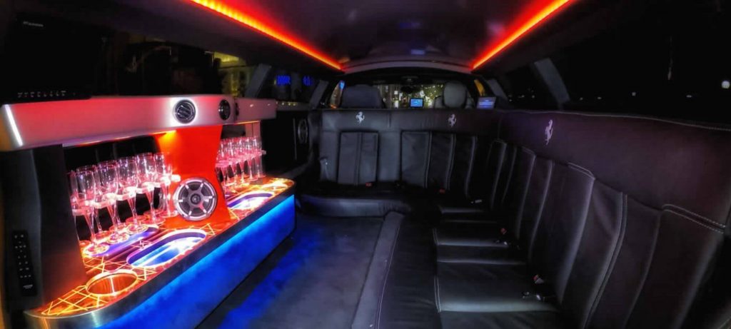 ferrari limo interior hire Melbourne - Ferrari stretch limousine interior